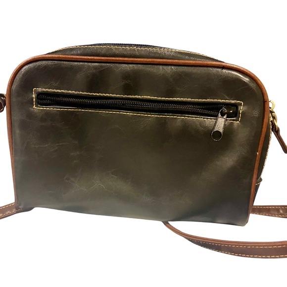 Rosetti Black Brown Faux Leather Crossbody Bag Purse Shoulder Bag - Picture 2 of 7